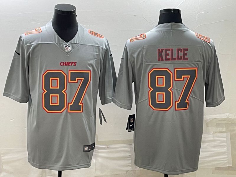 Men Kansas City Chiefs #87 Kelce Grey 2023 Nike Vapor Limited NFL Jersey->kansas city chiefs->NFL Jersey